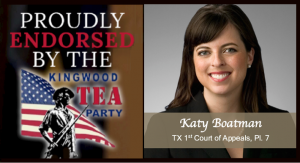 Katy Boatman for 1st Court of Appeals, Pl. 7