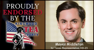 Mayes Middleton for Texas Representative, TD-23